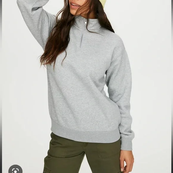 Aritzia Tops Aritzia Tna Warm Up Mock Neck Half Zip Sweatshirt